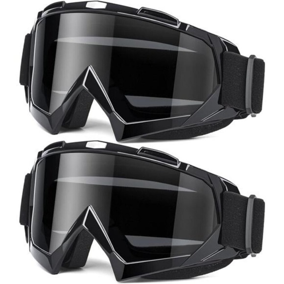 Adult Dirt Bike Goggles 2-Pack ATV Motorcycle Goggles for Men & Women NEW